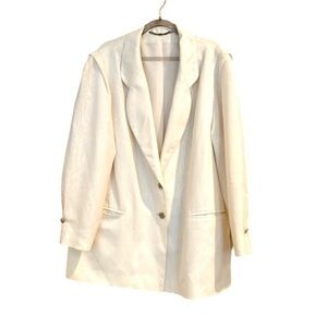 Women’s GOTZ MODELLE  Vintage Cream Snake Embossed Printed Pocket Blazer XL